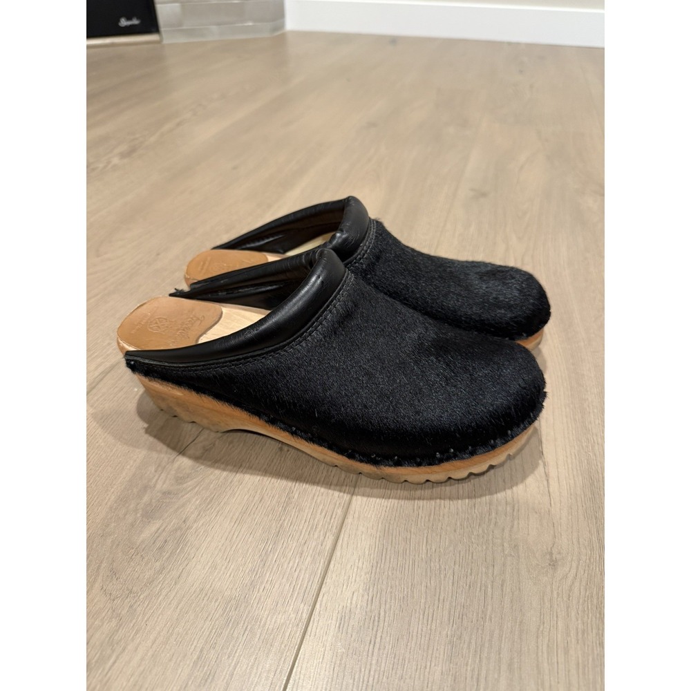 Troentorp clogs black pony hair Rembrandt Swedish Size 39  W9 M6 mules